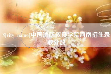 大悟中国消防救援学院河南招生录取分数