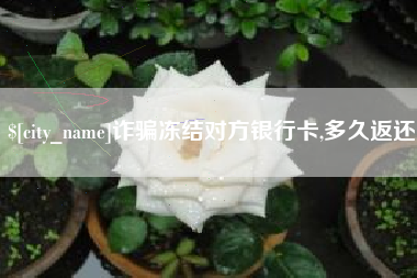 大悟诈骗冻结对方银行卡,多久返还