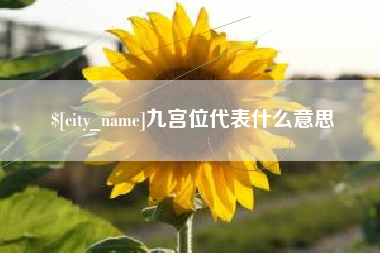 大悟九宫位代表什么意思