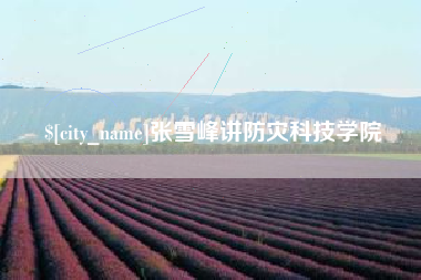 大悟张雪峰讲防灾科技学院