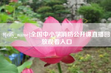 大悟全国中小学消防公开课直播回放观看入口