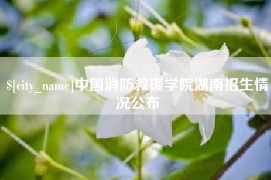 大悟中国消防救援学院湖南招生情况公布