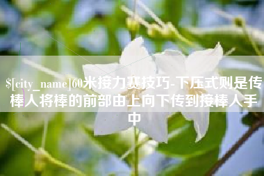 大悟60米接力赛技巧-下压式则是传棒人将棒的前部由上向下传到接棒人手中
